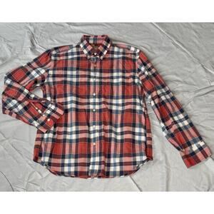 J.Crew Summer Shirt Mens Size Large L‎ Pink/Blue Plaid Button Down Woven Casual